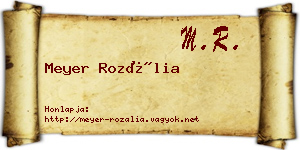 Meyer Rozália névjegykártya